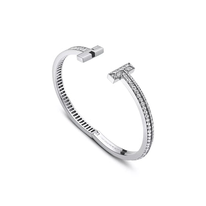 T1 Bangle with Baguette and Pave Diamonds