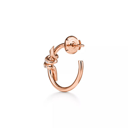 Hoop Earrings Rose Gold with Diamonds