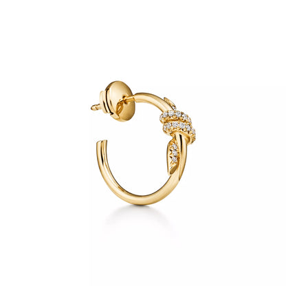 Hoop Earrings Yellow Gold with Diamonds