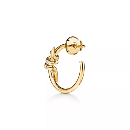 Hoop Earrings Yellow Gold with Diamonds