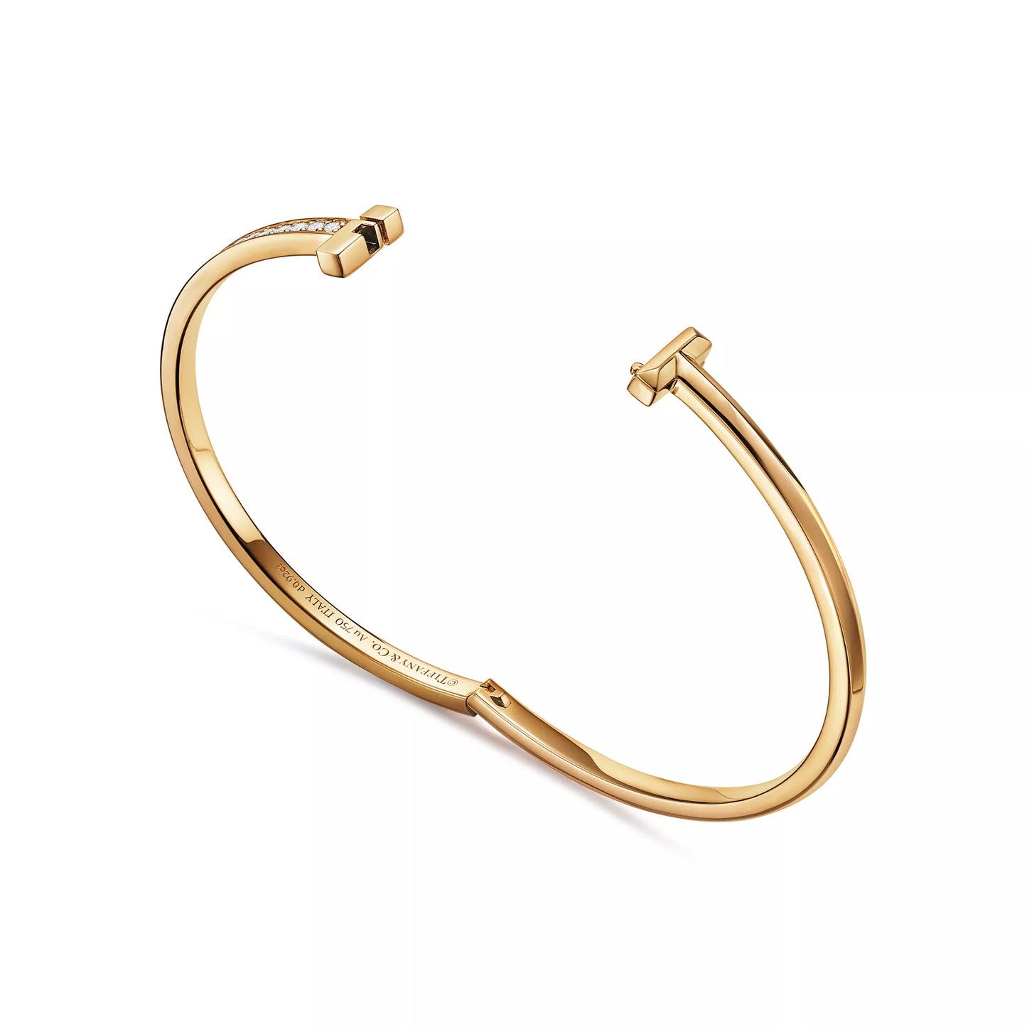 Narrow Diamond T1 Hinged Bangle