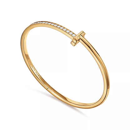Narrow Diamond T1 Hinged Bangle