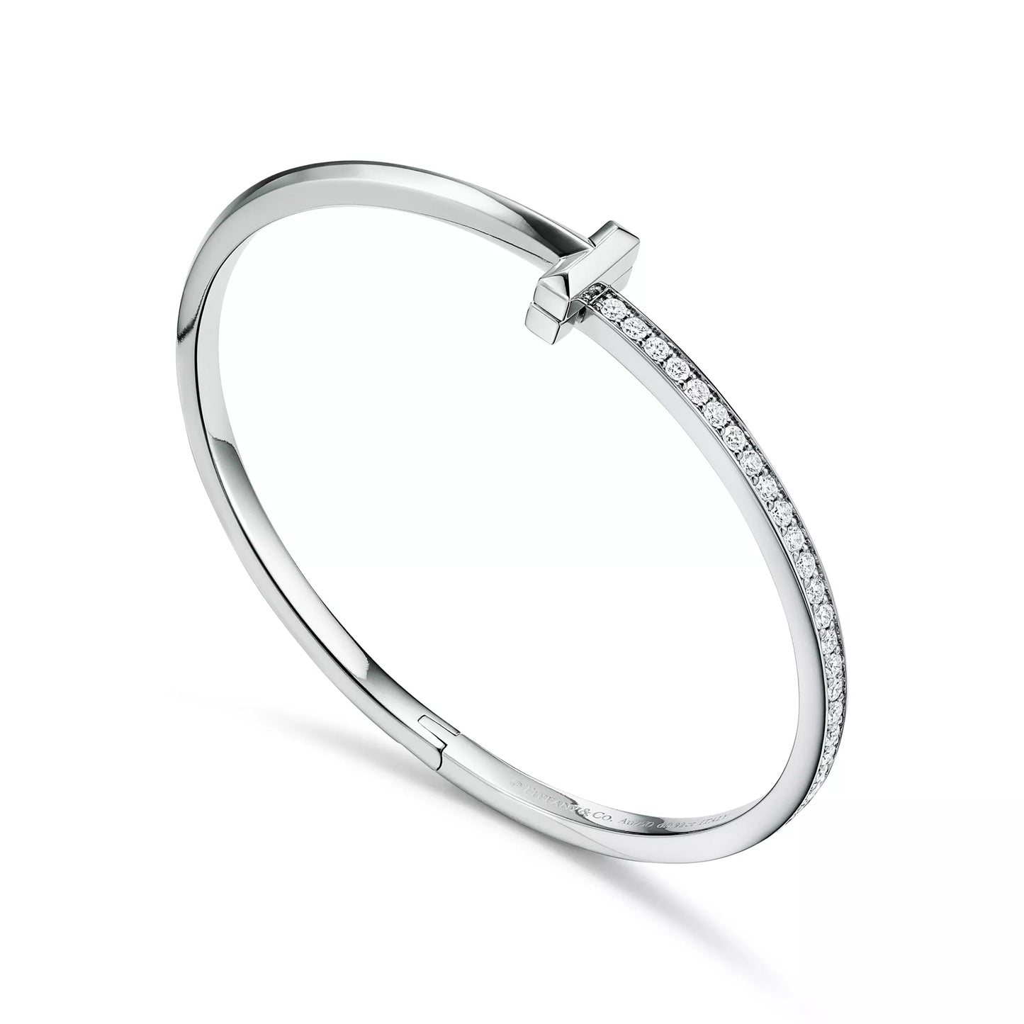 Narrow Diamond T1 Hinged Bangle