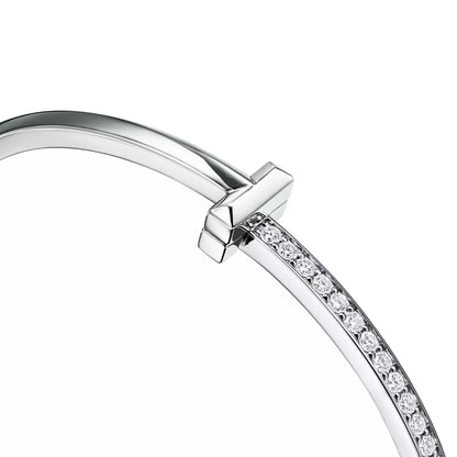 Narrow Diamond T1 Hinged Bangle