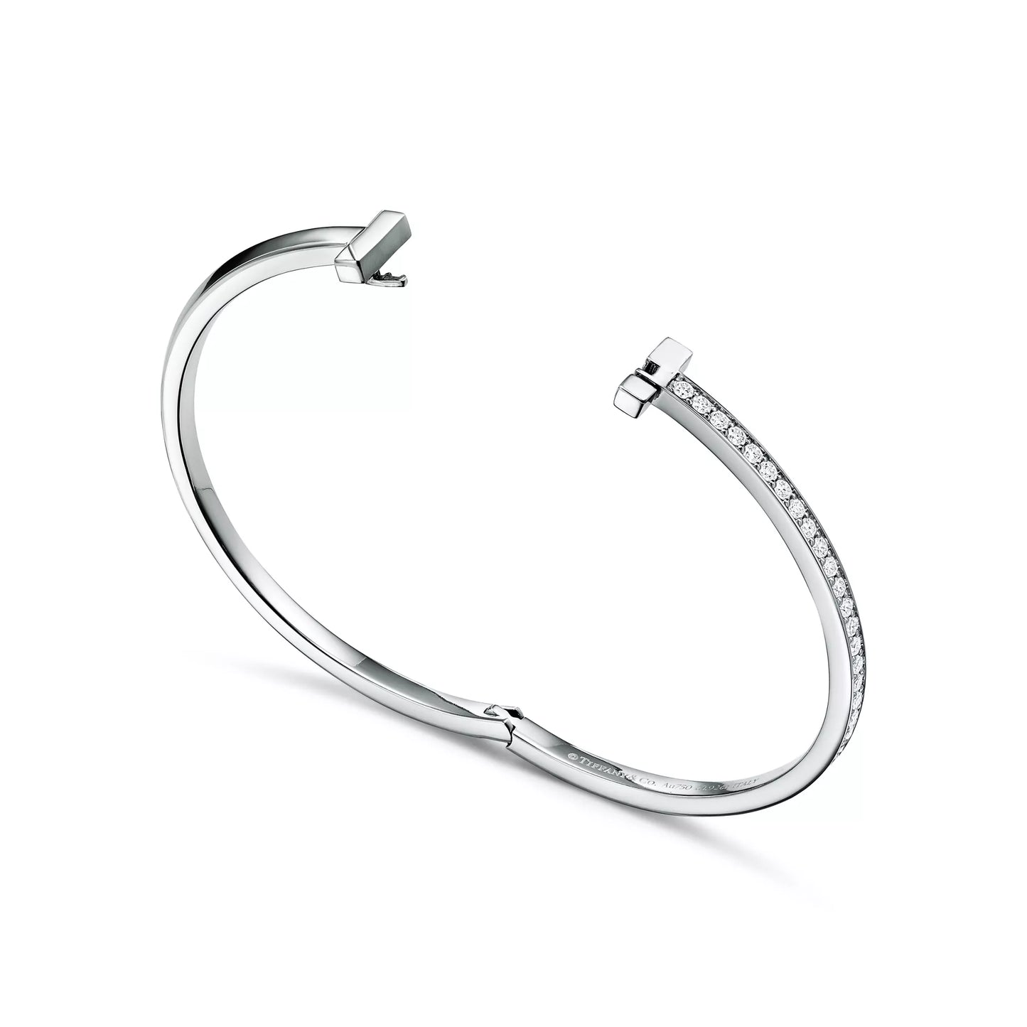 Narrow Diamond T1 Hinged Bangle