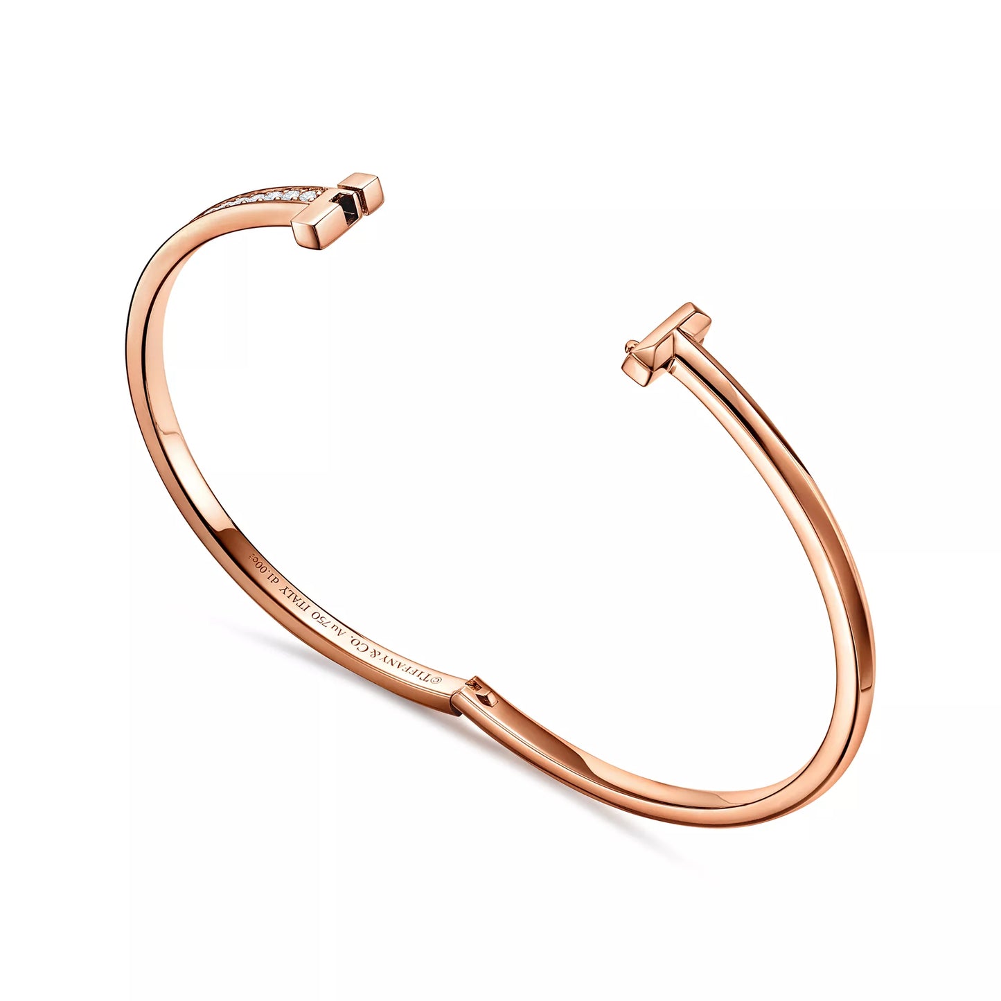 Narrow Diamond T1 Hinged Bangle
