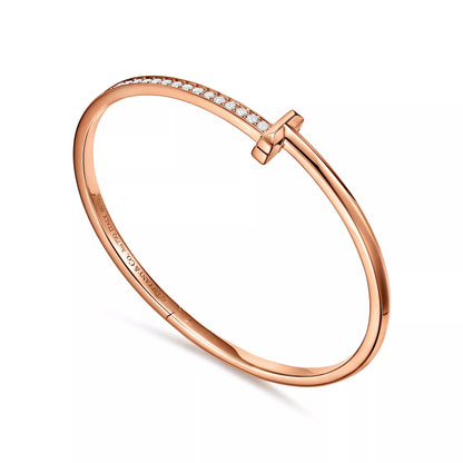 Narrow Diamond T1 Hinged Bangle
