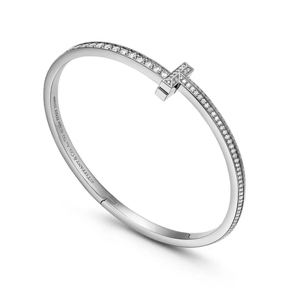 Narrow Pave Diamond T1 Hinged Bangle