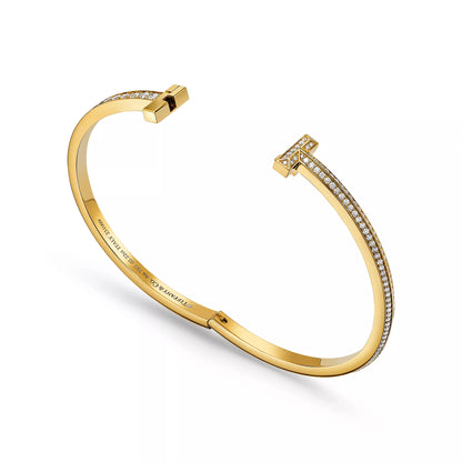 Narrow Pave Diamond T1 Hinged Bangle