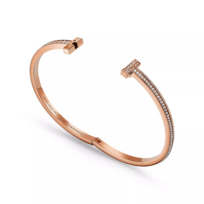 Narrow Pave Diamond T1 Hinged Bangle