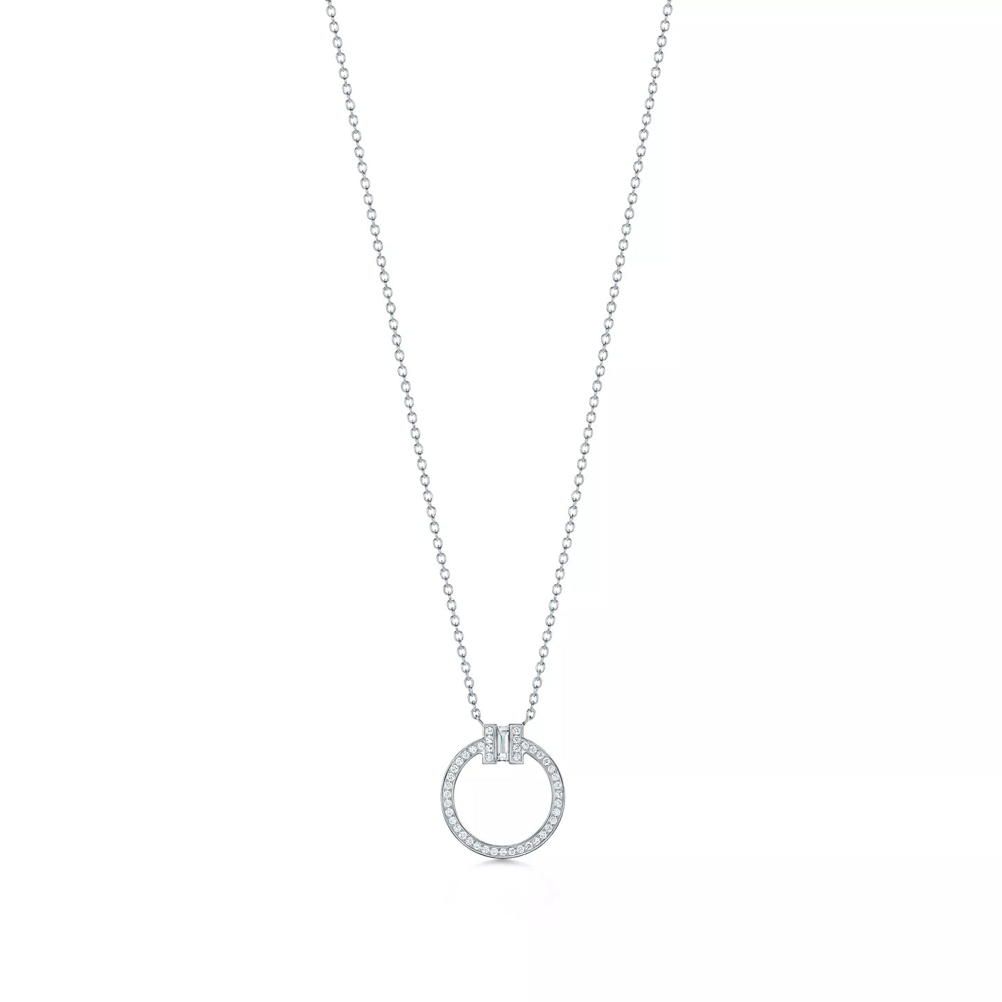 Diamond Pendant with Baguette Diamond