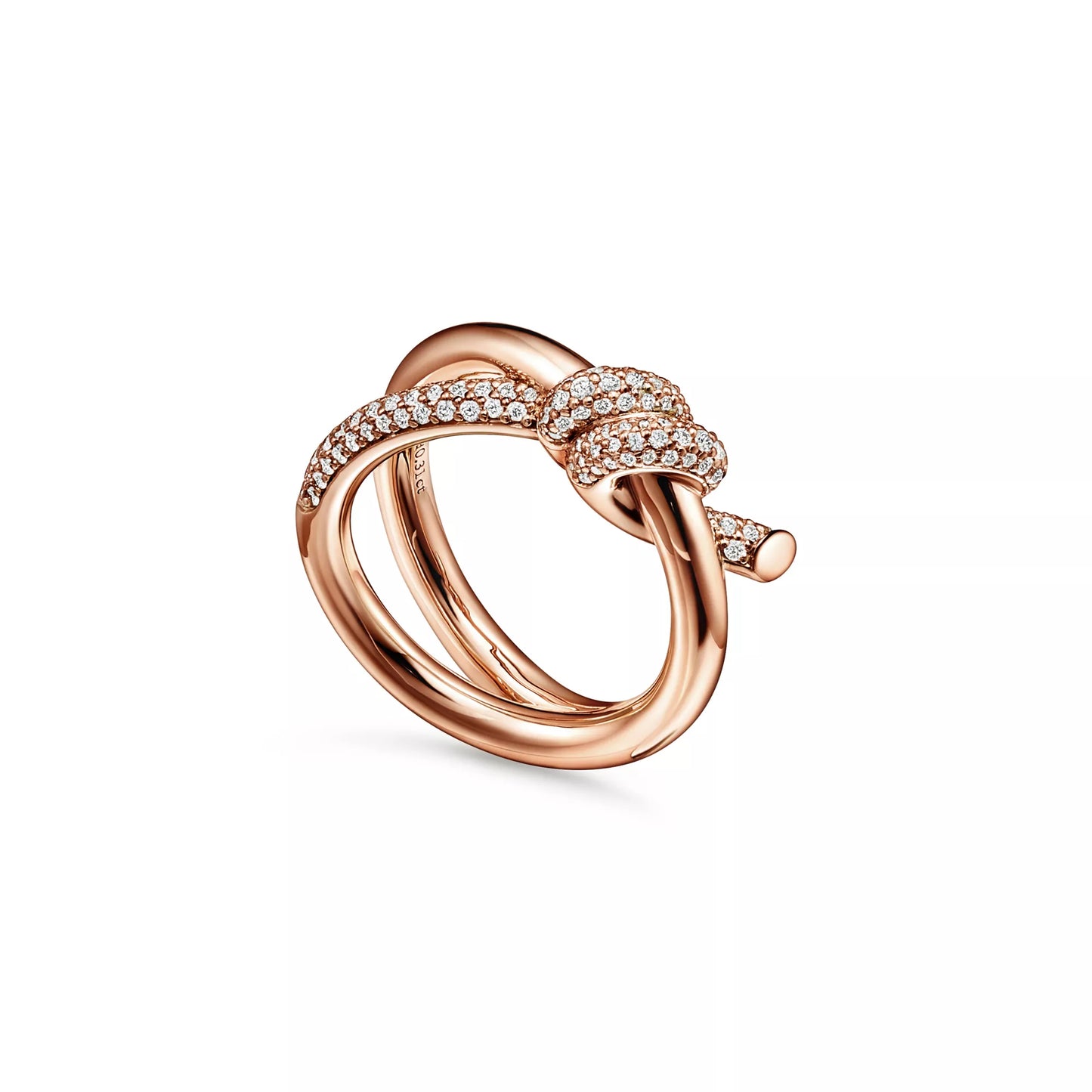 Double Row Knot Ring with Diamonds
