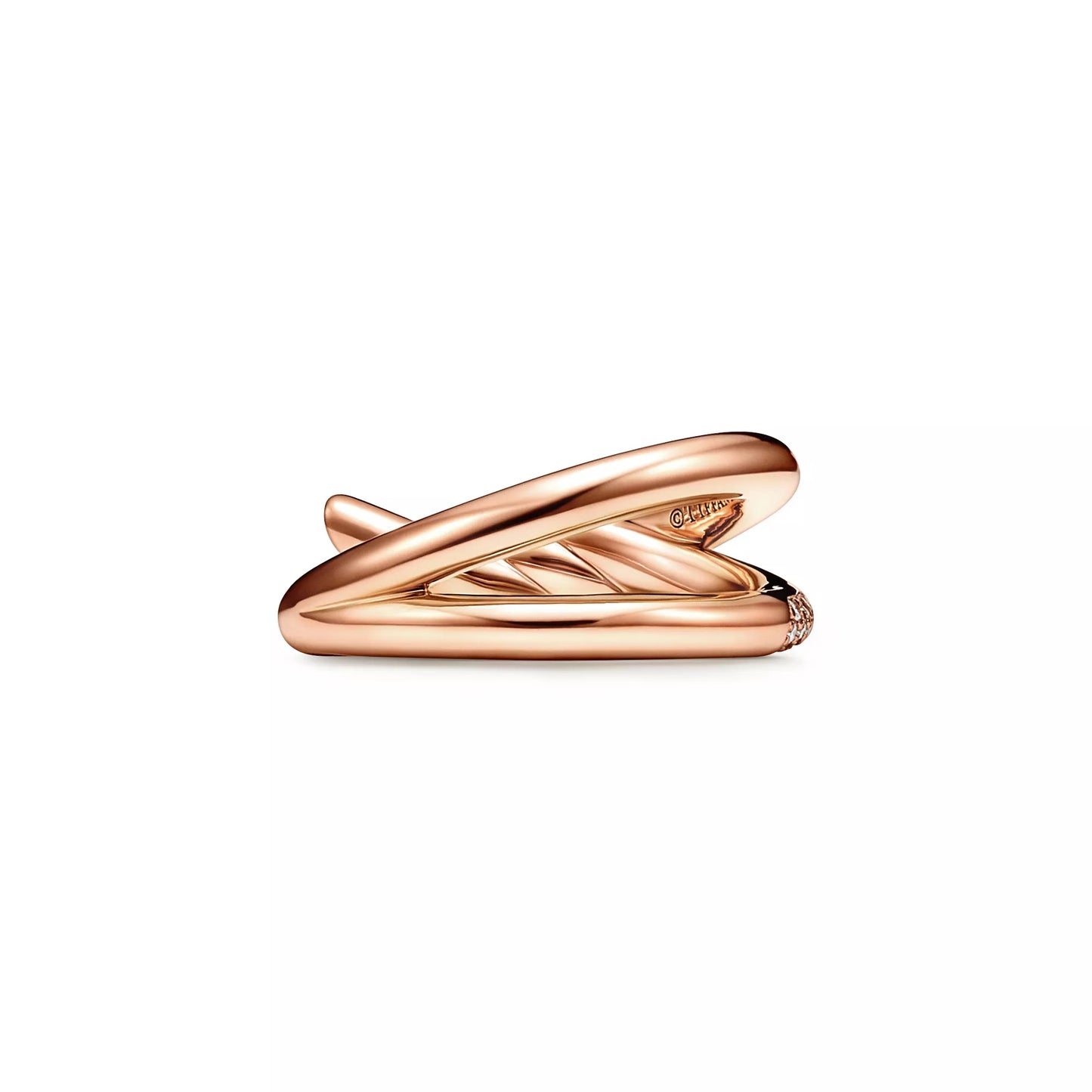 Double Row Knot Ring with Diamonds