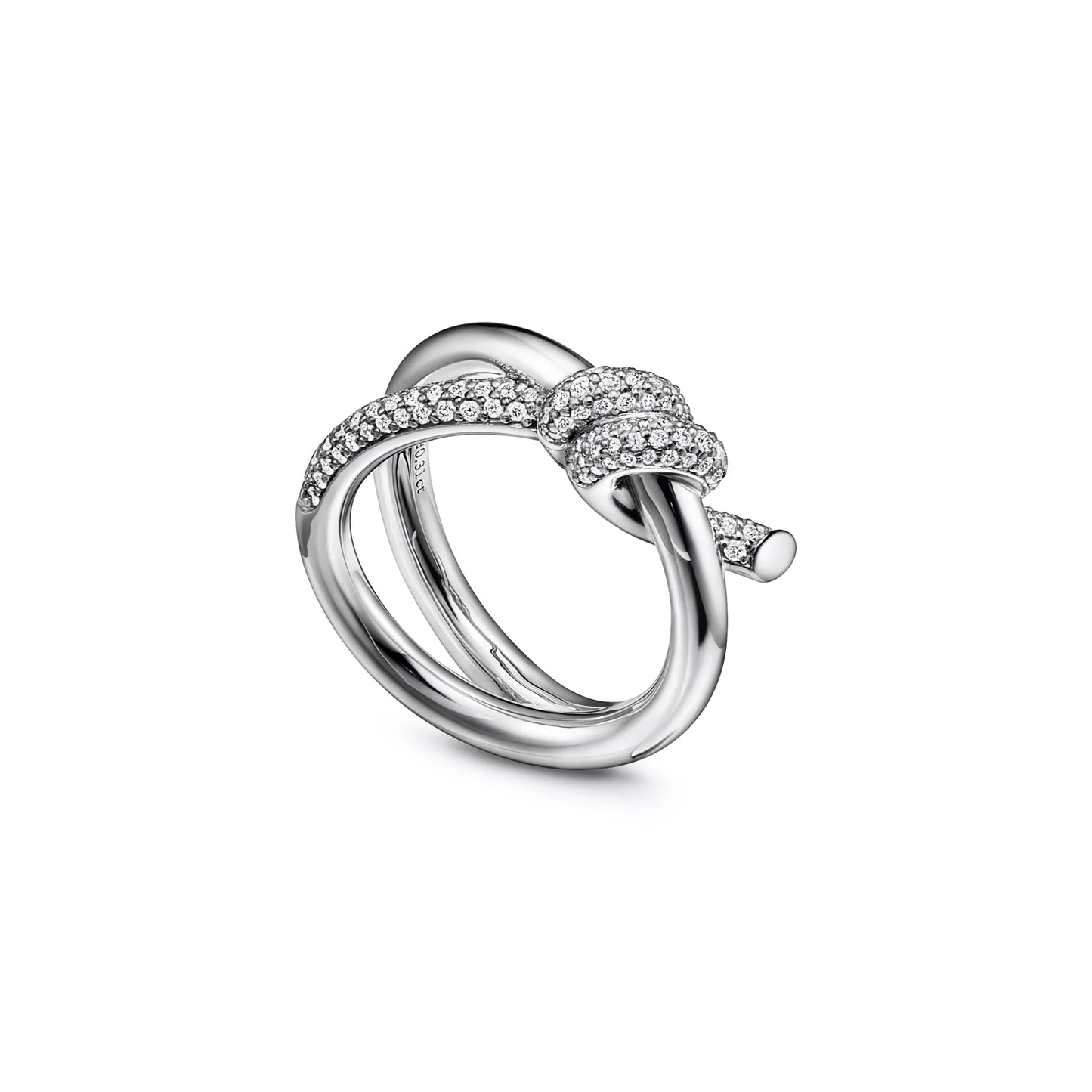 Double Row Knot Ring with Diamonds