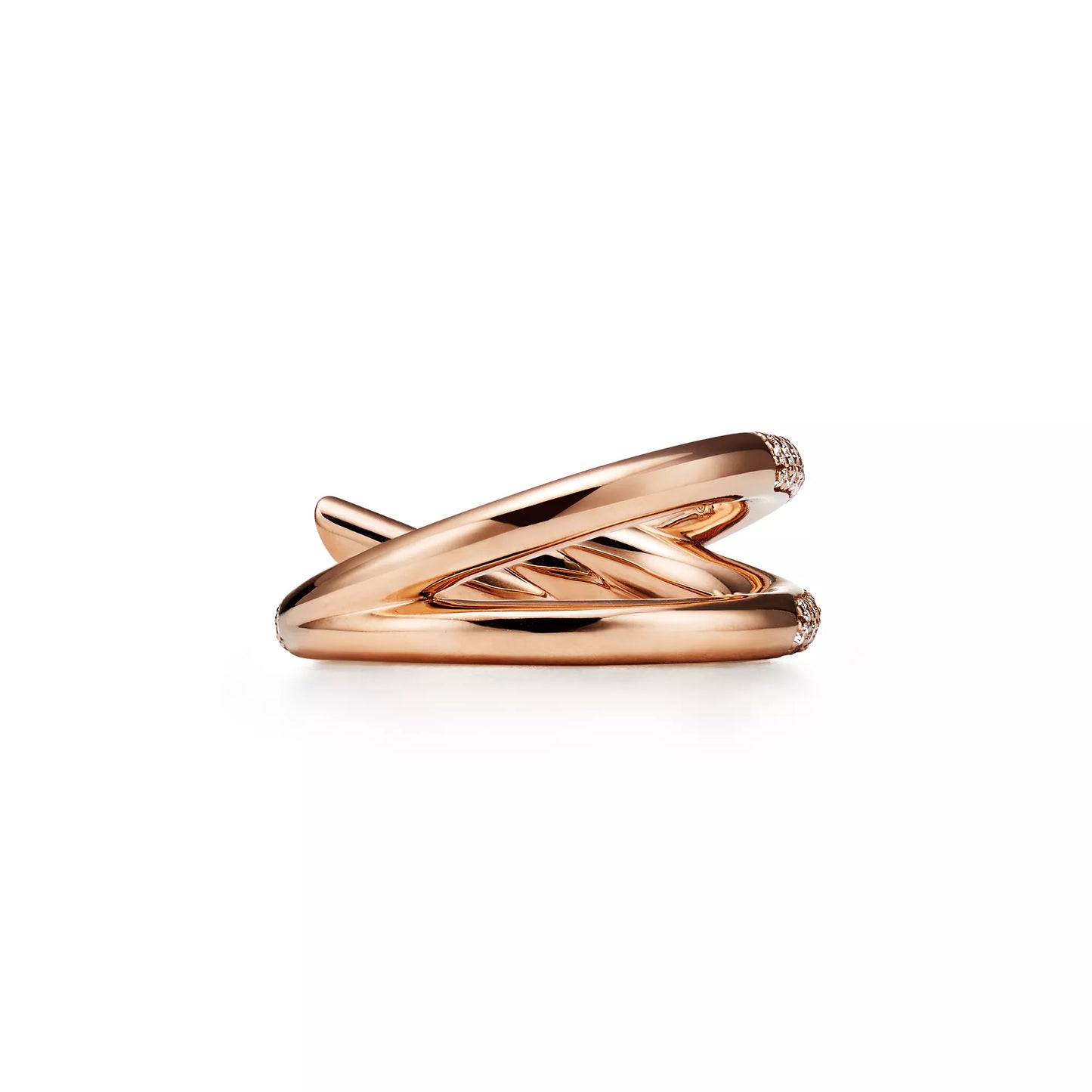 Double Row Knot Ring with Diamonds