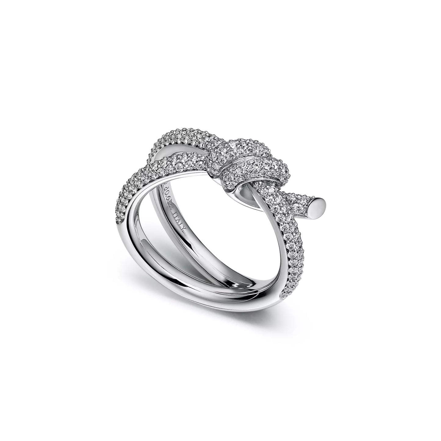 Double Row Knot Ring with Diamonds