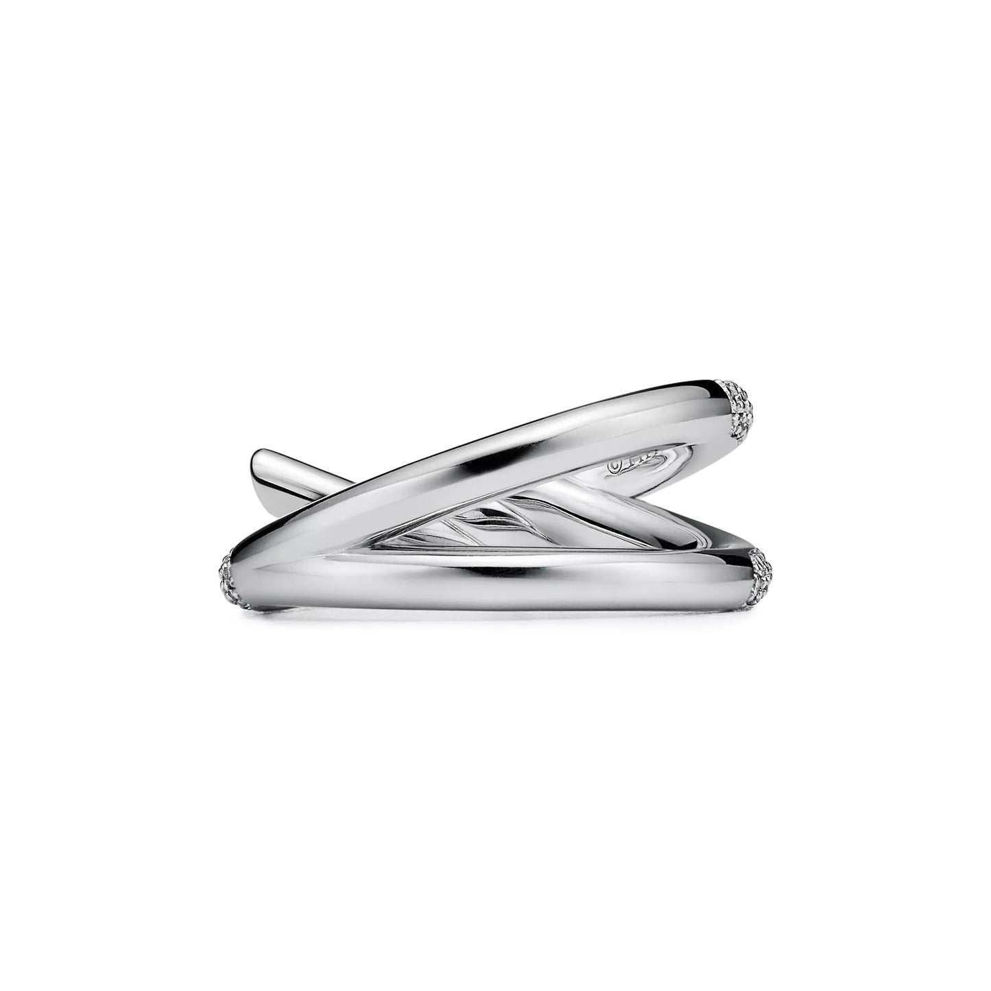 Double Row Knot Ring with Diamonds