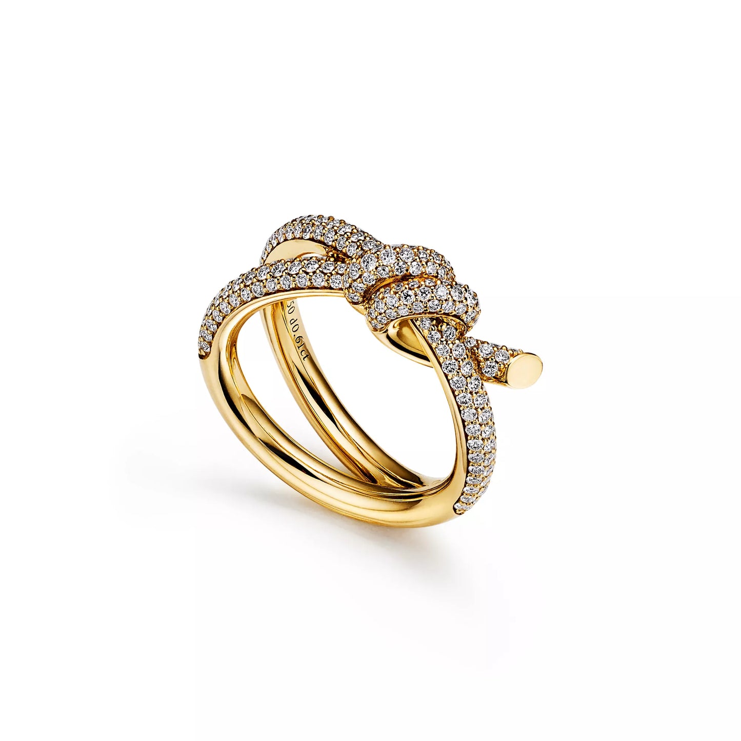 Double Row Knot Ring with Diamonds