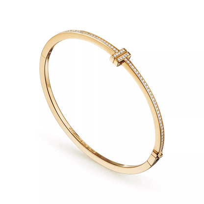 Diamond Hinged Wire Bangle