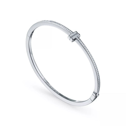 Diamond Hinged Wire Bangle