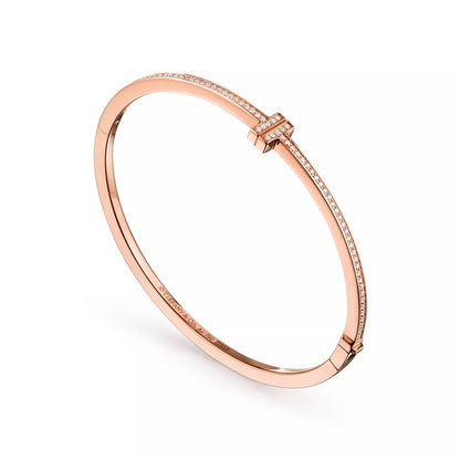 Diamond Hinged Wire Bangle