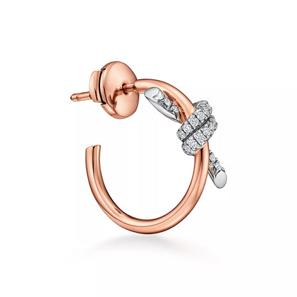 Hoop Earrings Platinum and Rose Gold with Diamonds