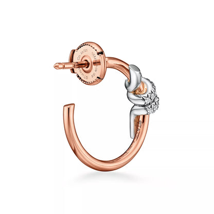 Hoop Earrings Platinum and Rose Gold with Diamonds