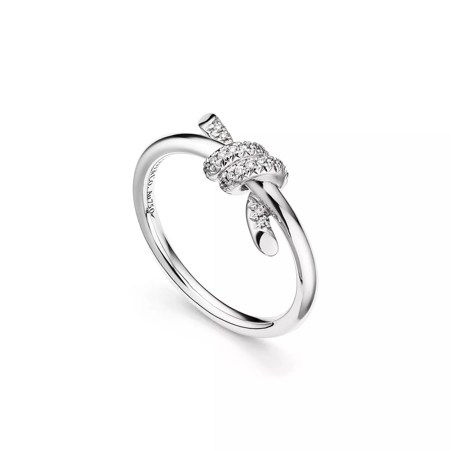 Knot Ring with Diamonds