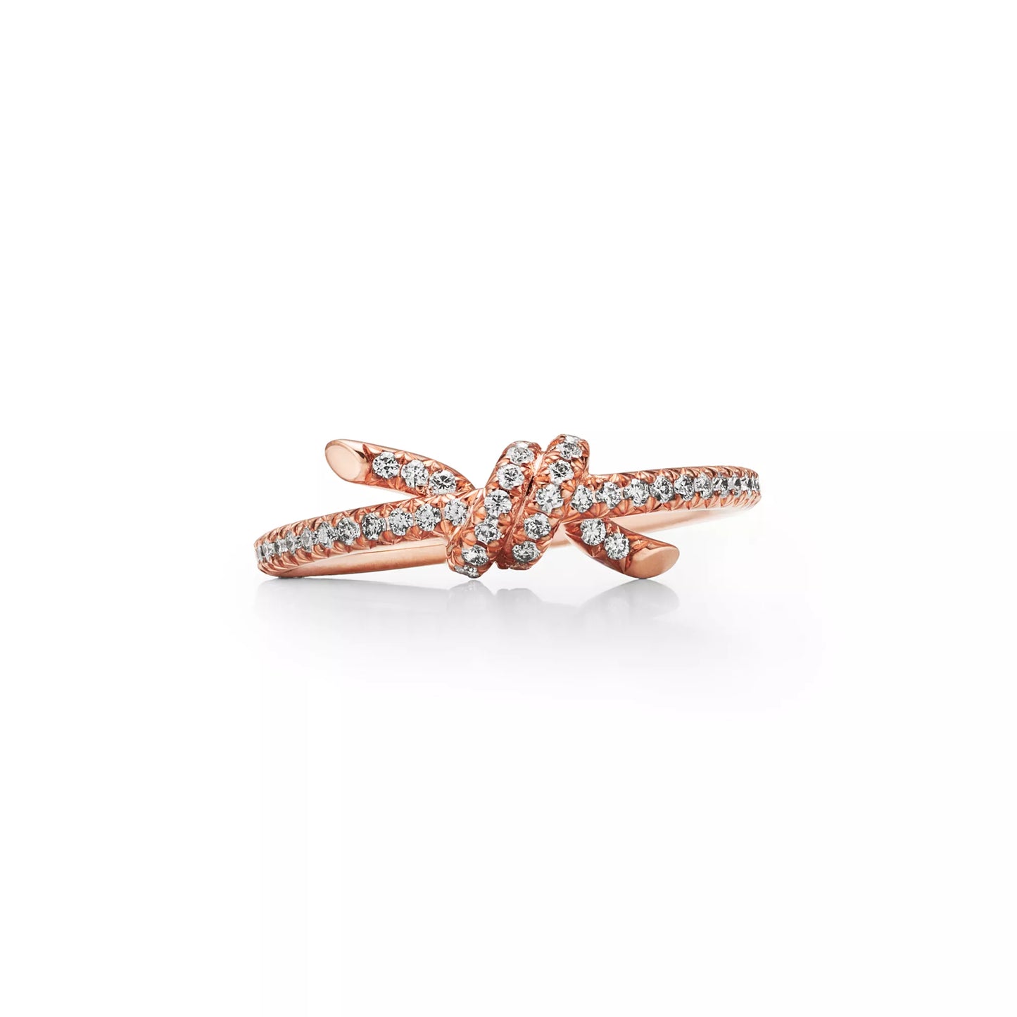 Knot Ring with Pave Diamonds