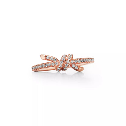 Knot Ring with Pave Diamonds