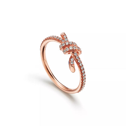 Knot Ring with Pave Diamonds