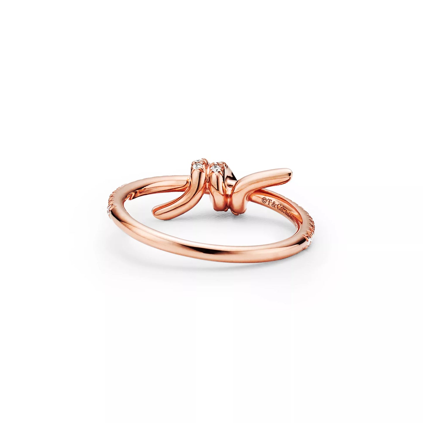 Knot Ring with Pave Diamonds