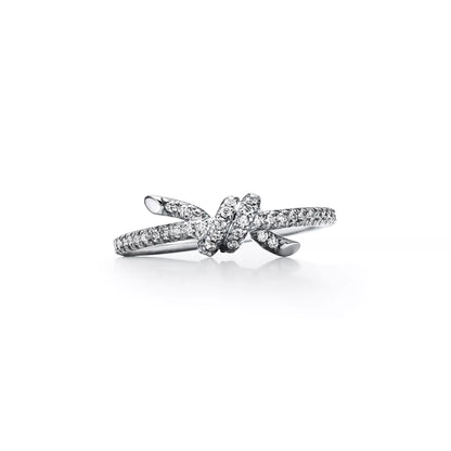 Knot Ring with Pave Diamonds