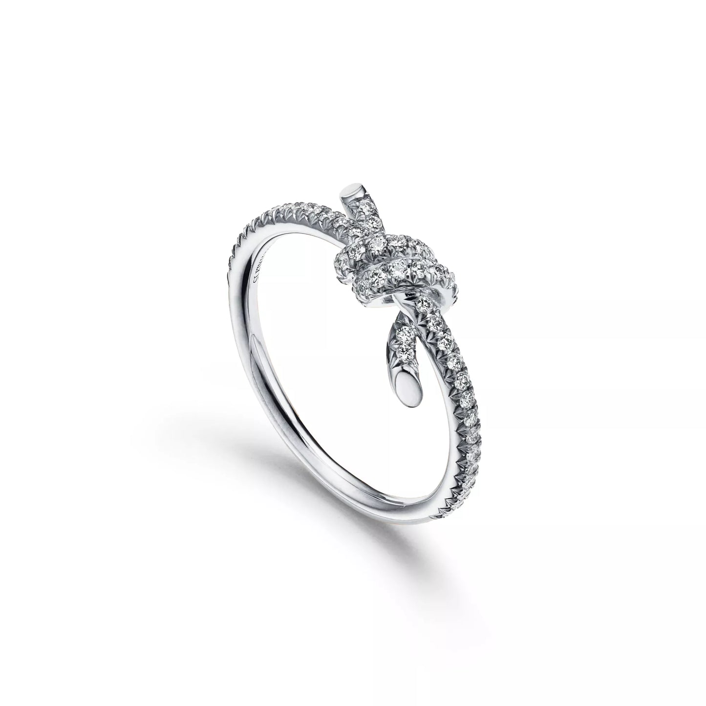 Knot Ring with Pave Diamonds