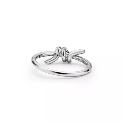 Knot Ring with Pave Diamonds