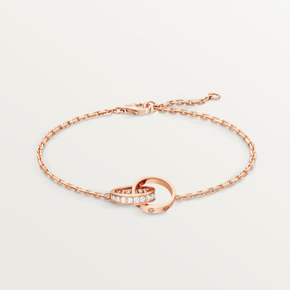 Love Bracelet on Chain Half Paved