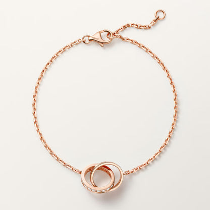 Love Bracelet on Chain Half Paved