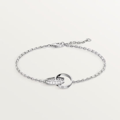 Love Bracelet on Chain Half Paved
