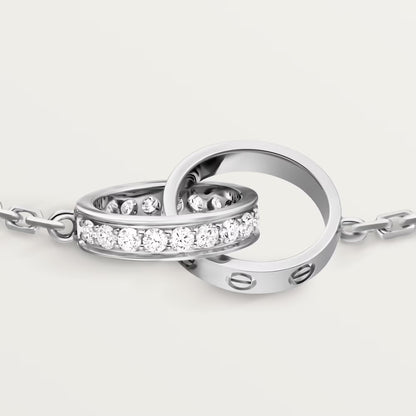 Love Bracelet on Chain Half Paved