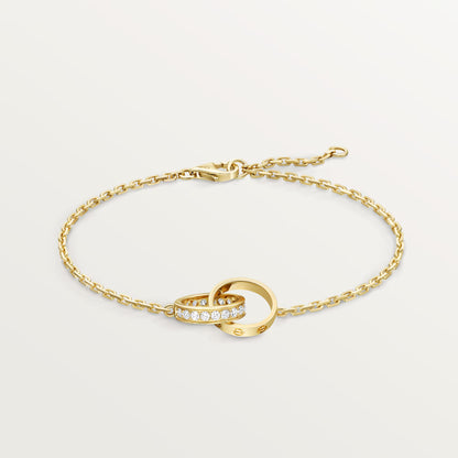 Love Bracelet on Chain Half Paved