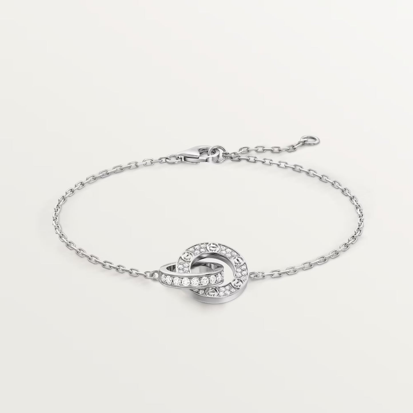 Love Bracelet on Chain Paved