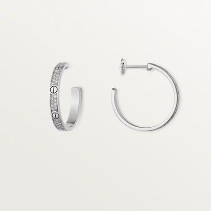 Love Hoops Earrings Medium Paved
