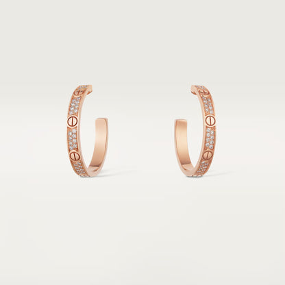 Love Hoops Earrings Medium Paved