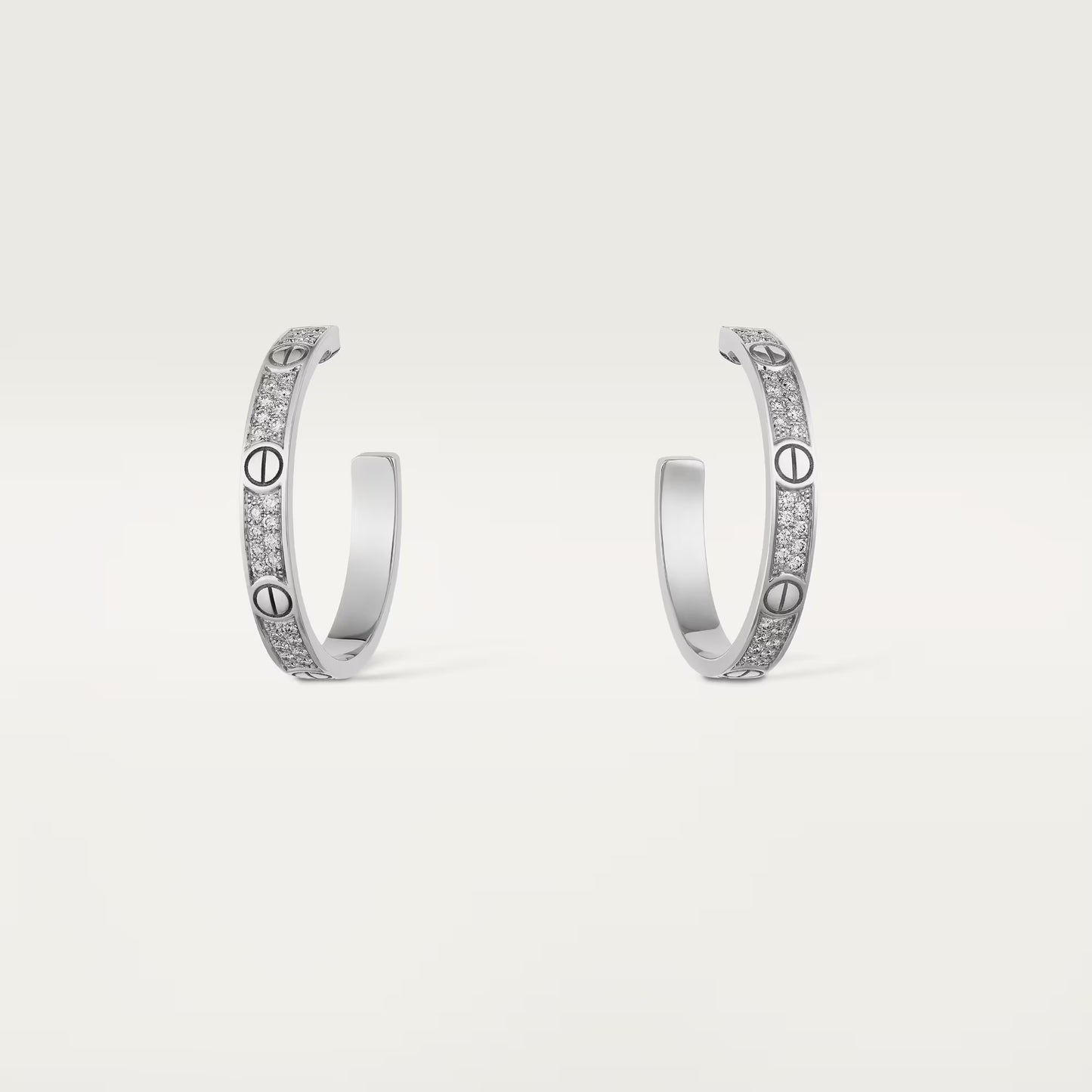 Love Hoops Earrings Medium Paved