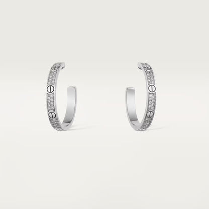 Love Hoops Earrings Medium Paved