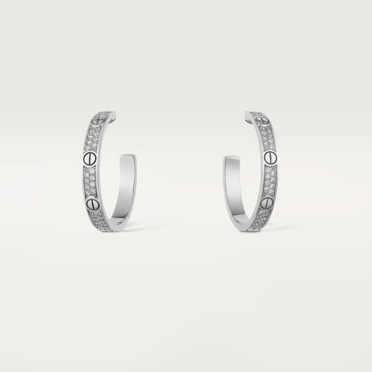 Love Hoops Earrings Medium Paved