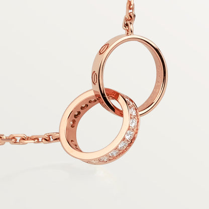Love Pendant Half Paved