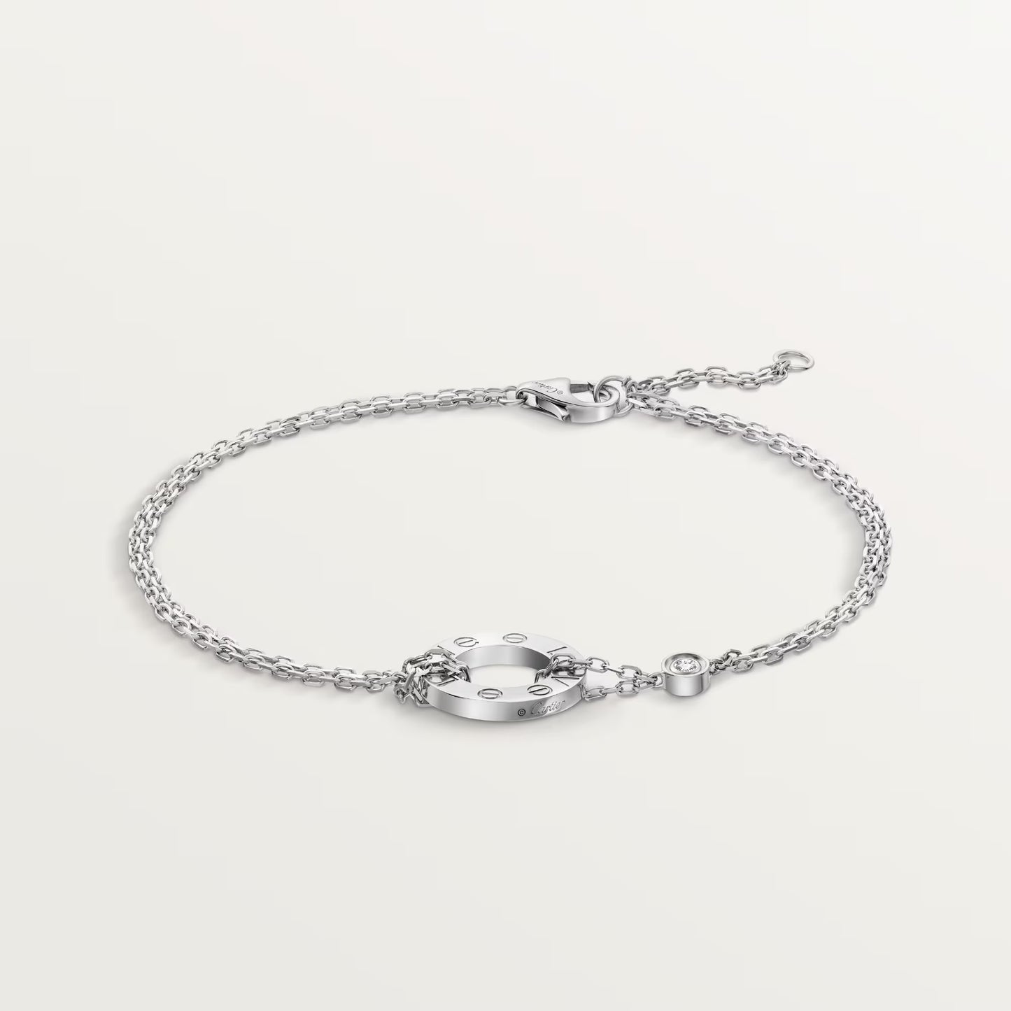 Love Bracelet on Chain 2 Diamonds