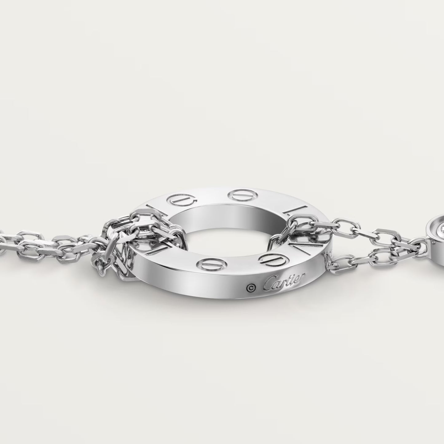 Love Bracelet on Chain 2 Diamonds