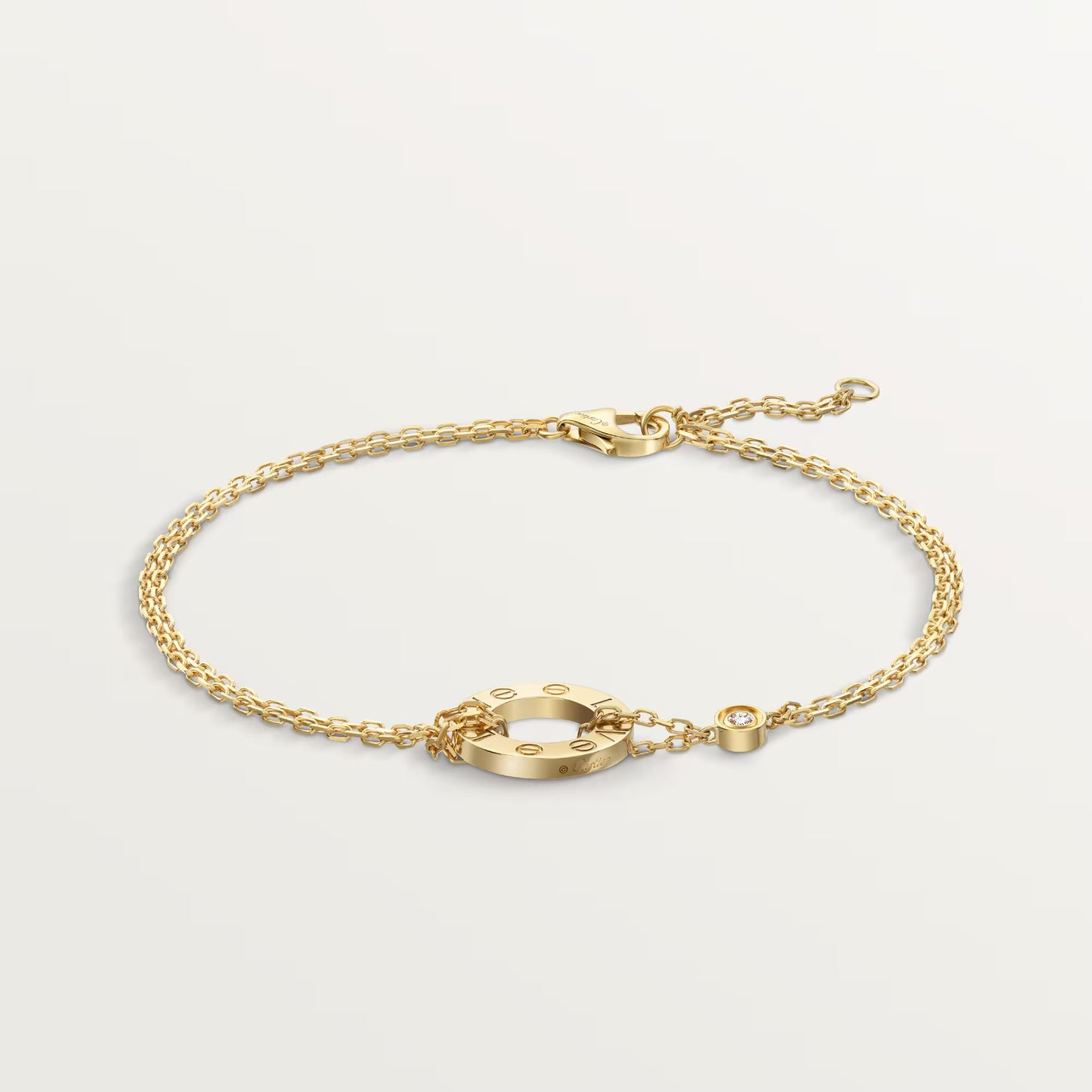 Love Bracelet on Chain 2 Diamonds